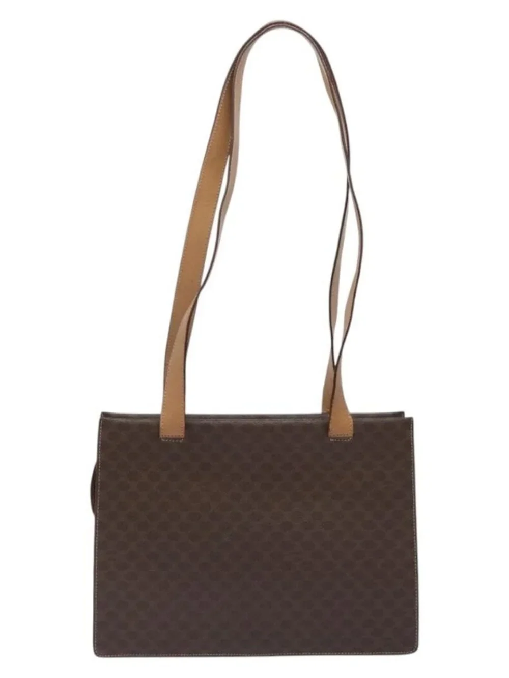 Authentic CELINE Macadam Canvas Shoulder Bag PVC Brown Gold - Picture 9 of 16